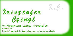krisztofer czingl business card